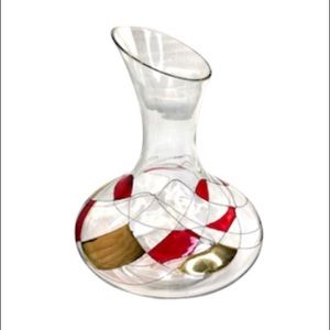 Milano Romania Crystal Decanter - Stained Glass Look in Red and Gold